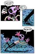 Comic panel from Lucifer Licorice featuring Luci and a ghost, capturing a humorous moment with vibrant colors.