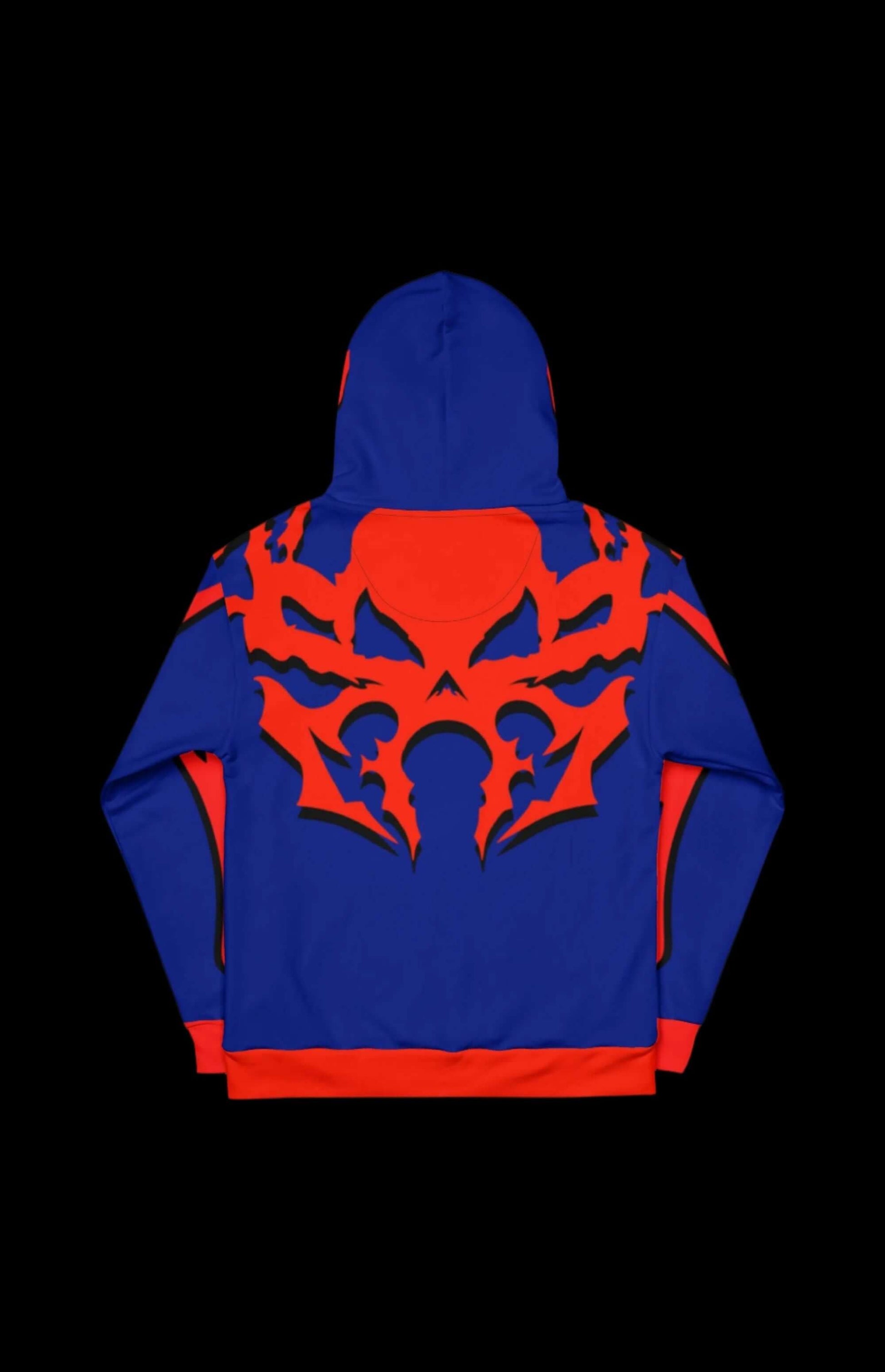 1999 Pullover Hoodie from Laguna Studios in blue and red with bold graphic design, perfect for retro-future fans.