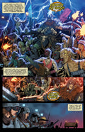 The Surgeon Volume One: The Turtle Island Cycle graphic novel page showcasing intense post-apocalyptic battles.