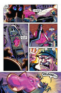 Comic page featuring soldiers, a pink creature, and action-packed dialogue in a humorous, Lovecraftian twist.