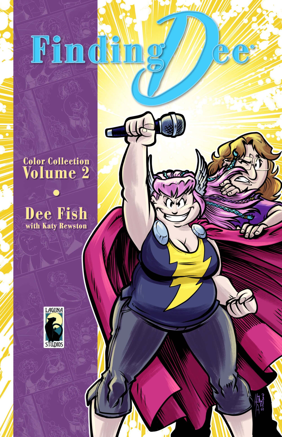 Finding Dee Volume 2 cover featuring colorful characters and playful superhero themes.
