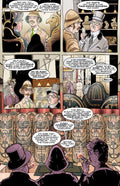 Comic panel featuring characters in a museum discussing ancient Egyptian artifacts and mummies.