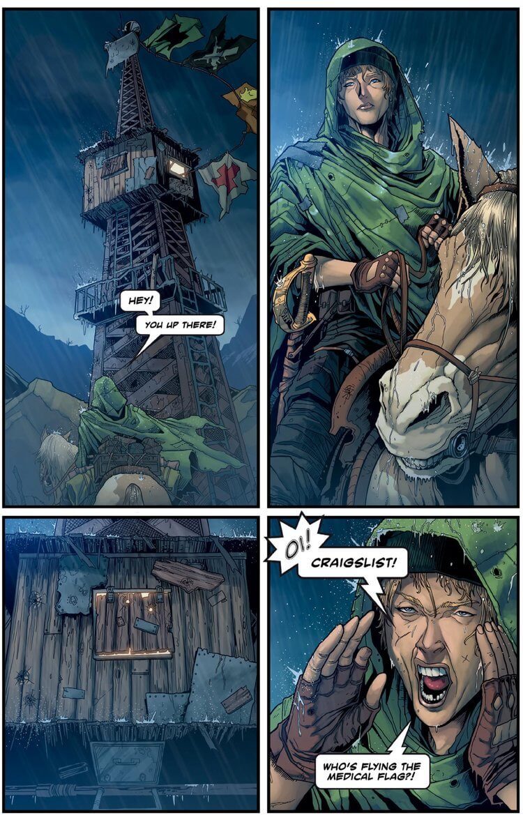 The Surgeon Chapter 1 cover art featuring a nomadic physician in a post-apocalyptic landscape.