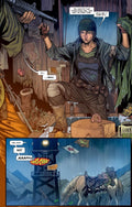 Comic scene from The Surgeon Chapter 1, depicting a rugged survivor in a post-apocalyptic world.