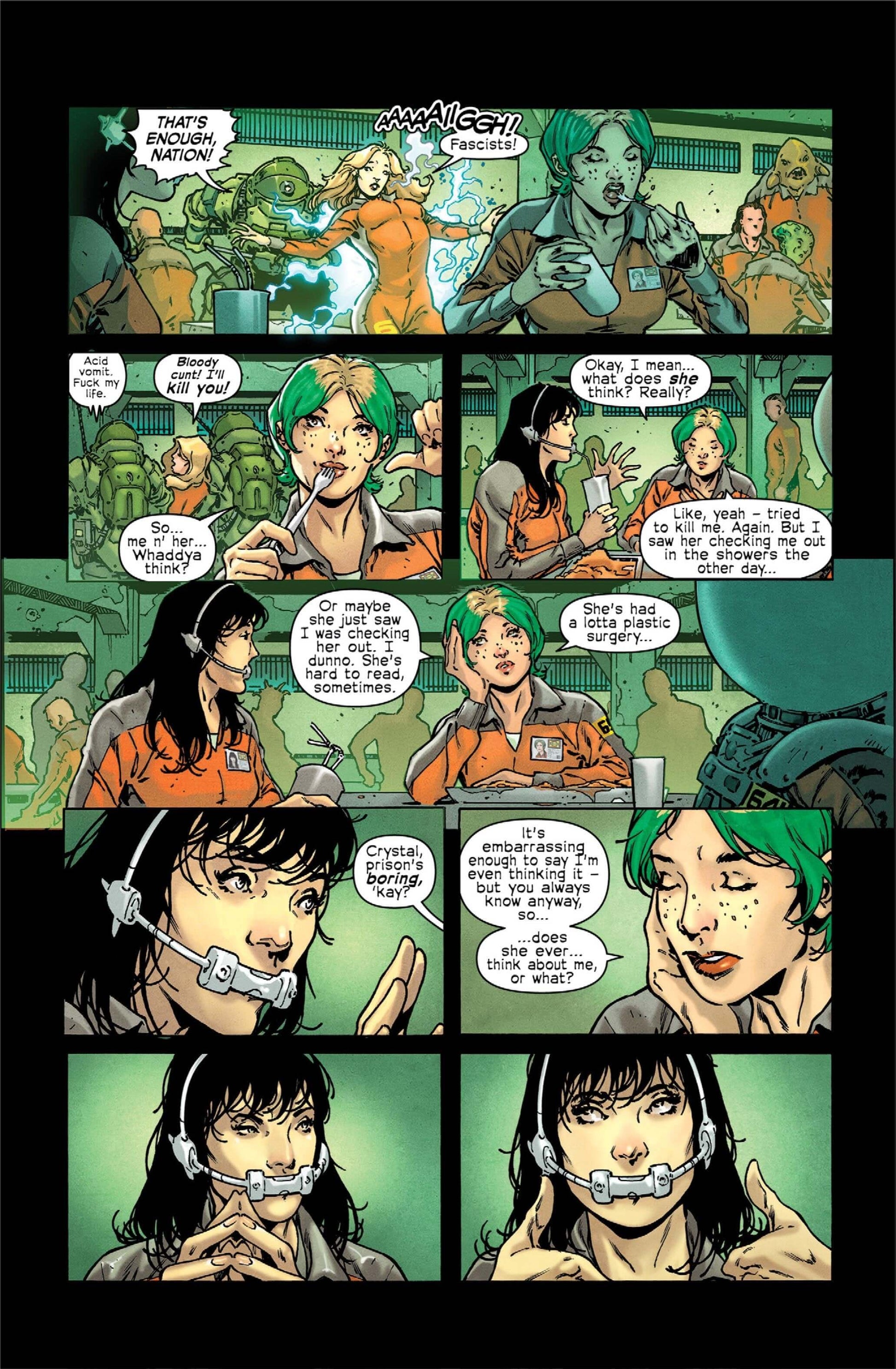 Comic panel from The Unthinkables Issue 2 featuring characters in an intense discussion and sci-fi setting.