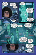 Comic page from The Unthinkables Issue 3 featuring characters in a futuristic setting and dialogue about their mission.