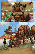 A whimsical circus scene from Miss Medusa's Monstrous Menagerie featuring giant ants and colorful characters.