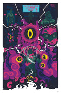 Vibrant illustration inspired by Cthulhu mythology, featuring mystical eyes and swirling colors.
