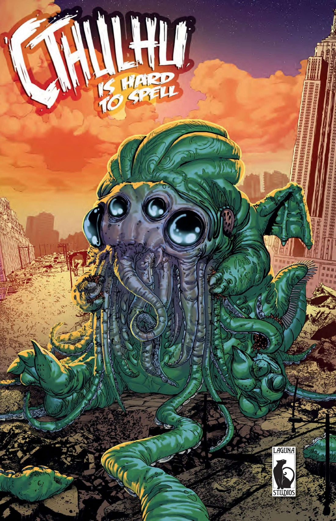 Cover art for 'Cthulhu is Hard to Spell Volume 3' featuring a whimsical Cthulhu creature.