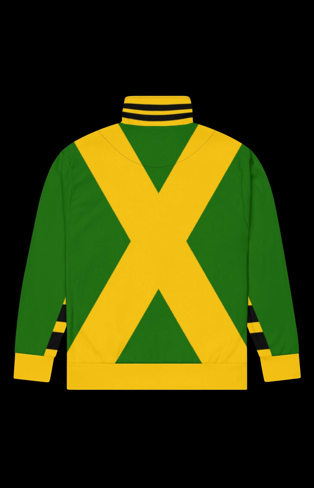 Loudmouth Track Jacket in yellow and green with zip-up style, ideal for workouts and everyday wear, featuring recycled materials.