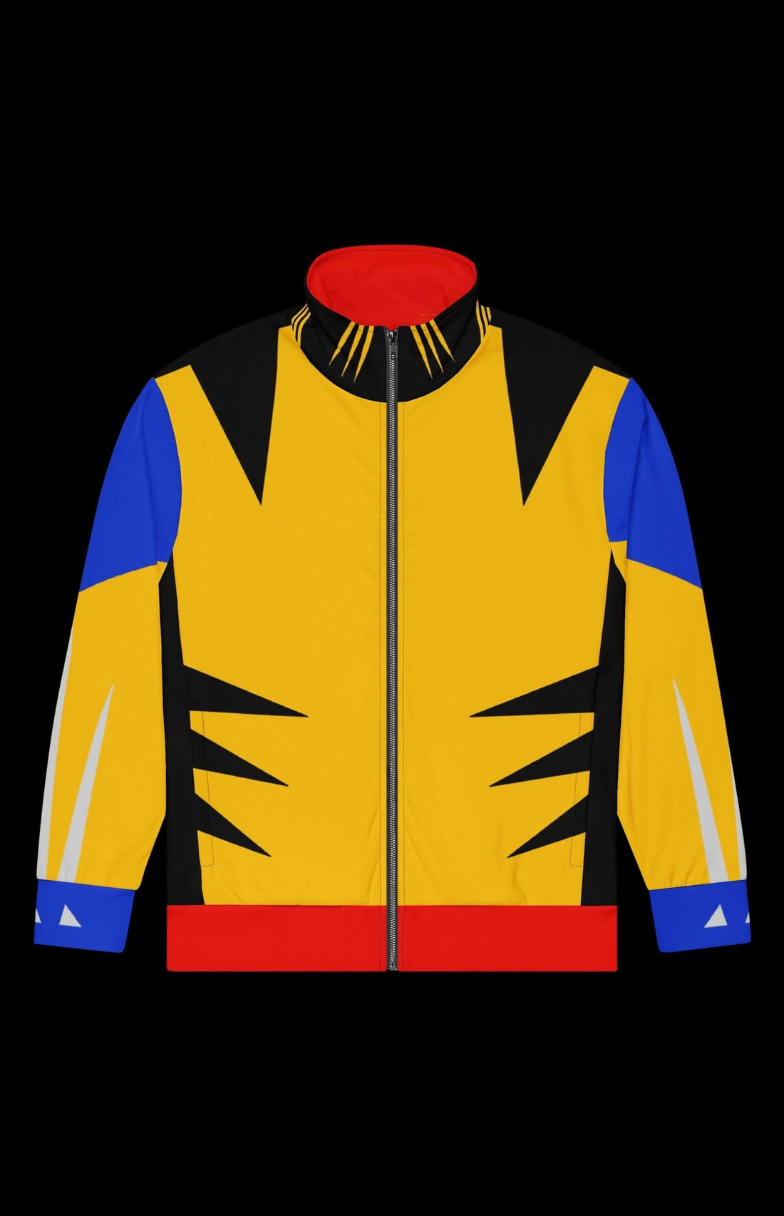 Badger Track Jacket in bright yellow, blue, and red with zip-up front and sporty design, perfect for workouts and everyday wear.