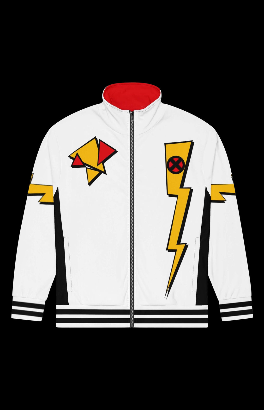 Weather Witch Track Jacket featuring bold graphic designs and a zip-up style for trendy workouts and outdoor activities.