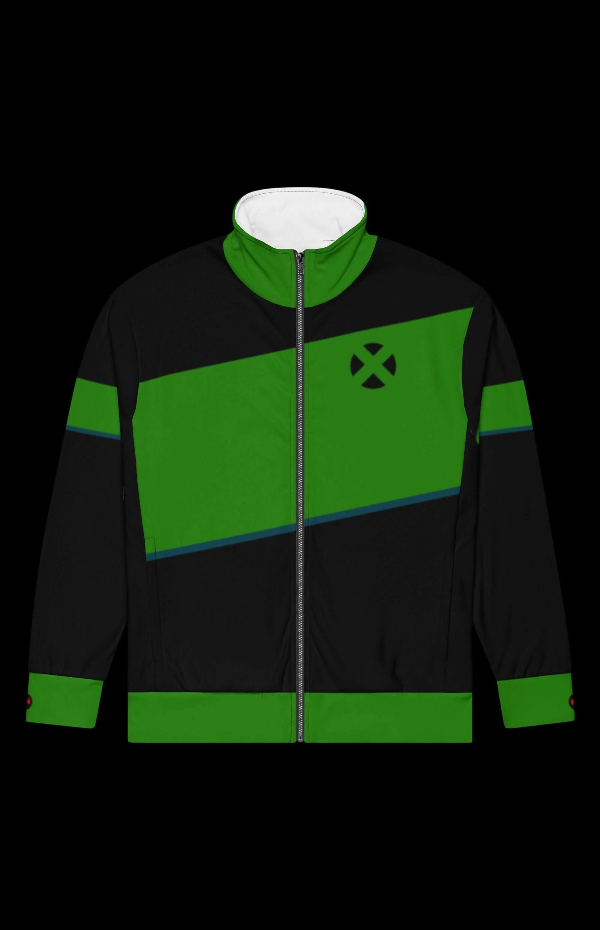 Southern Sugah Classic Track Jacket in black and green, featuring zip-up front and relaxed fit, ideal for outdoor activities.
