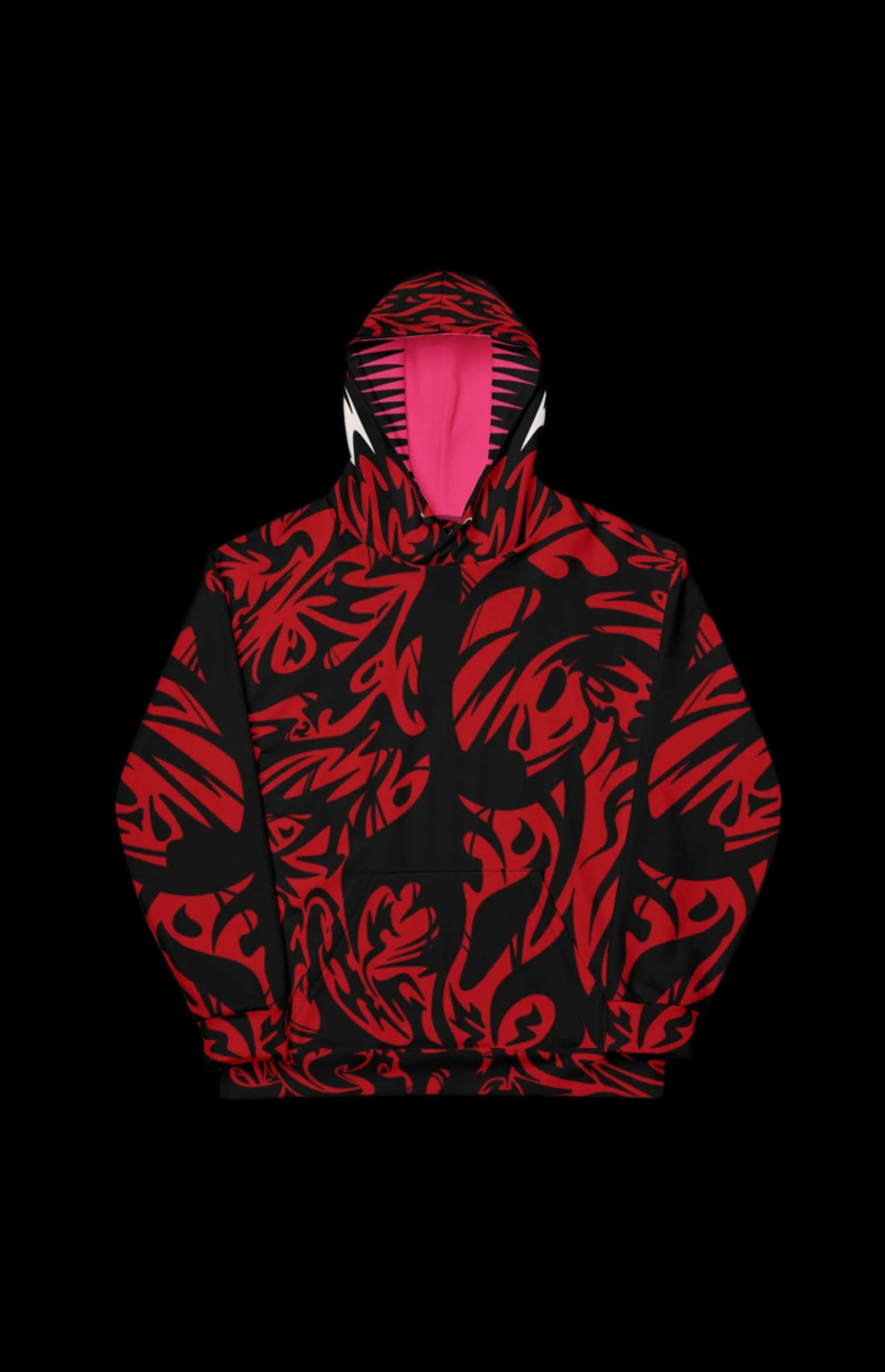 Bloodbath Pullover Hoodie in red and black with comic book-inspired design, perfect for horror fans.