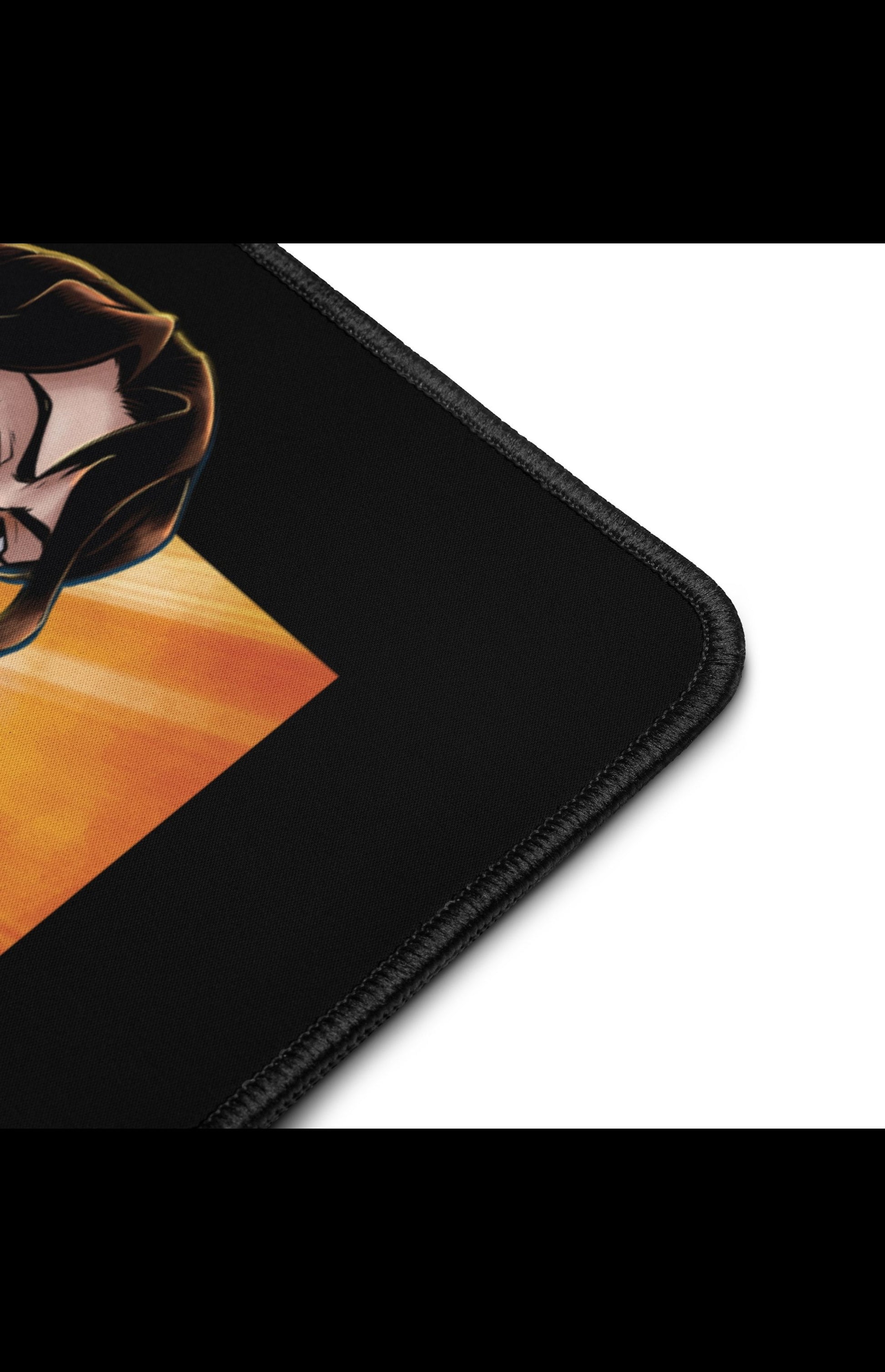 Laguna Studios Desk Mat featuring iconic studio artwork with a smooth, anti-slip black edge.