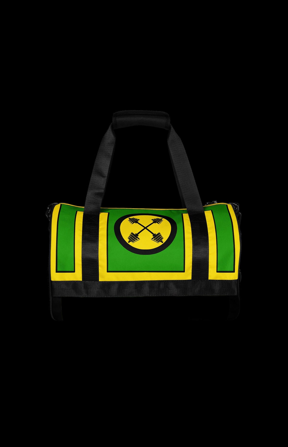 Southern Sugah Gym Bag back in green and yellow with shoulder strap