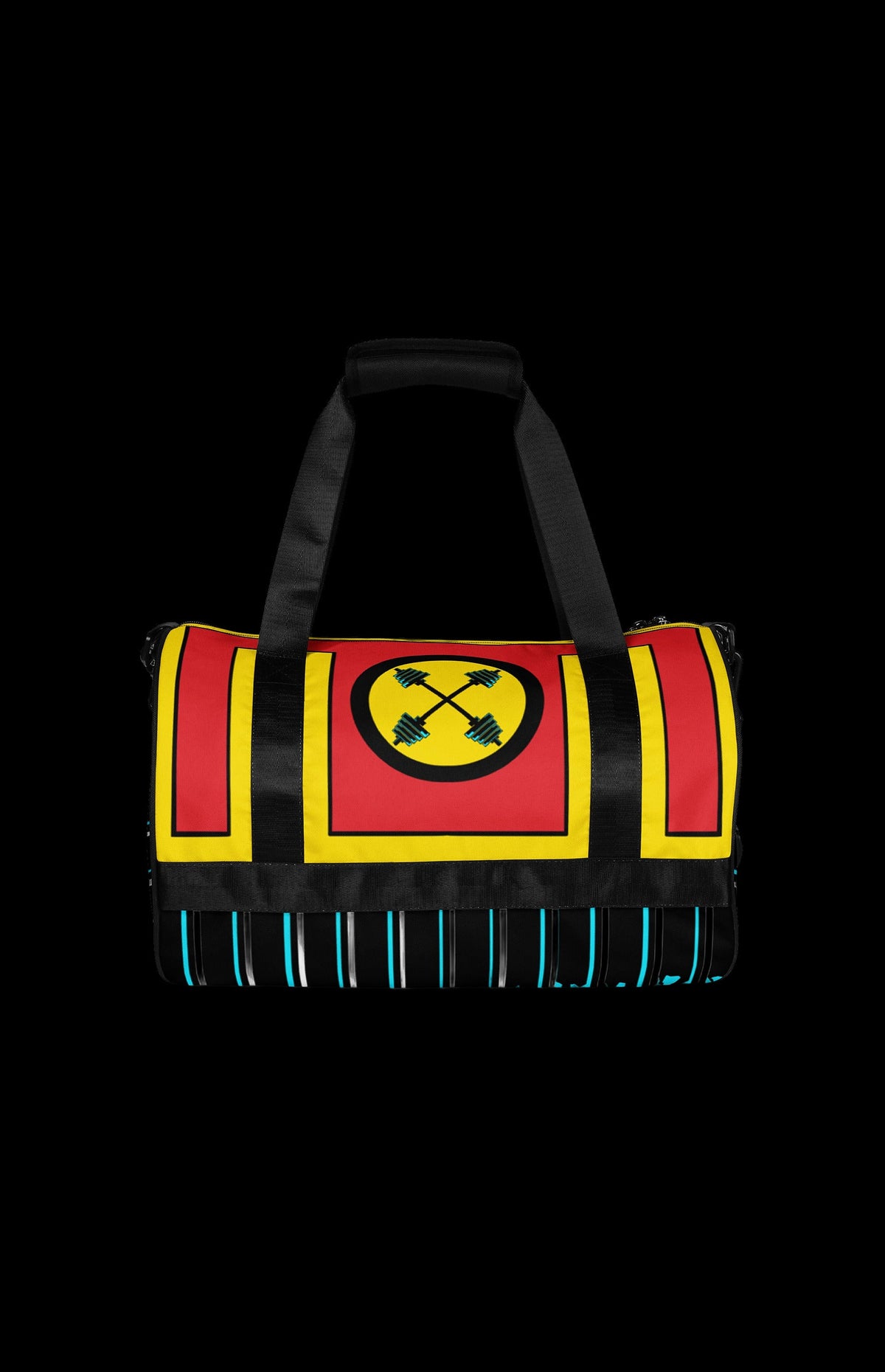 Titan Gym Bag back in red and yellow with shoulder strap