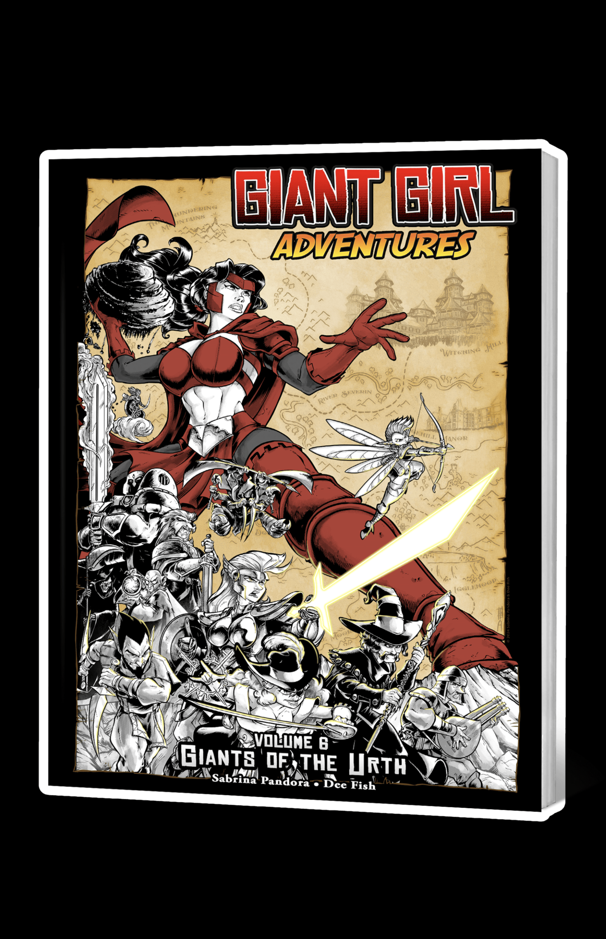 Giant Girl Adventures: Volume 6 cover featuring Ronni battling giants in a fantasy realm.