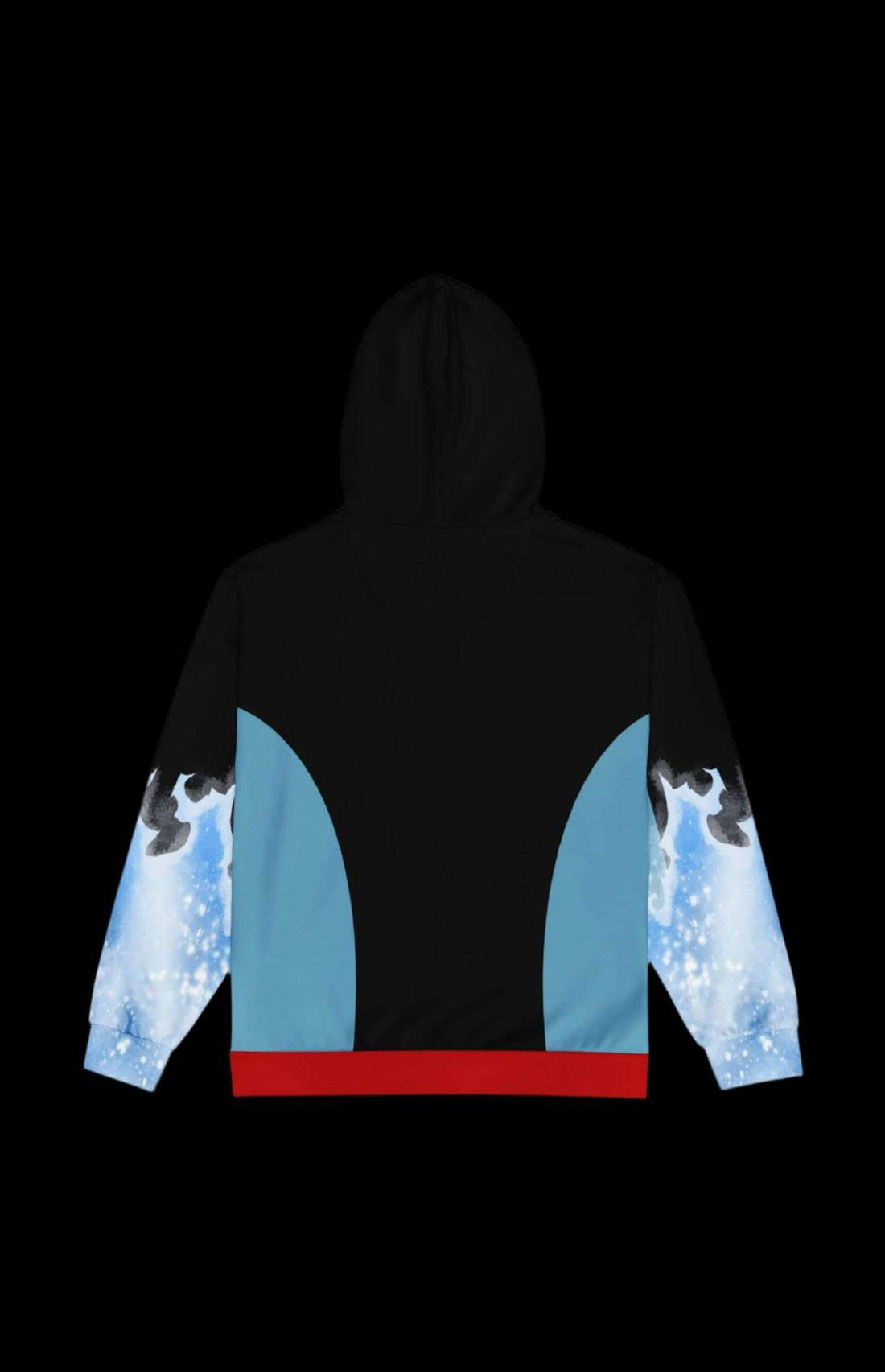 Iceman zip-up hoodie featuring a striking blue and black design with red accents, perfect for any casual outfit.