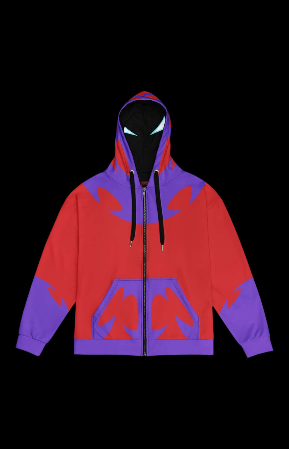 Colorful Magnet Master zip-up hoodie in red and purple, featuring a cozy design perfect for everyday wear.