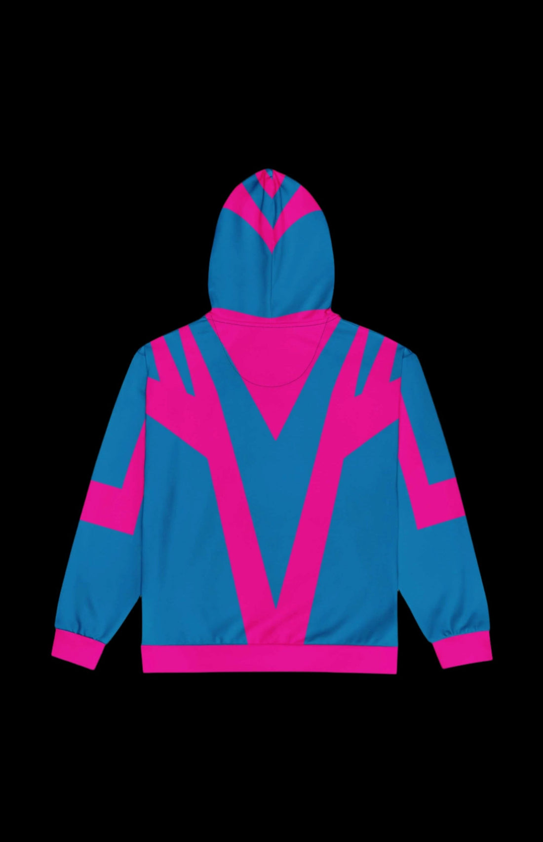 Colorful metal bird zip-up hoodie in pink and blue with a stylish, relaxed fit for everyday wear.