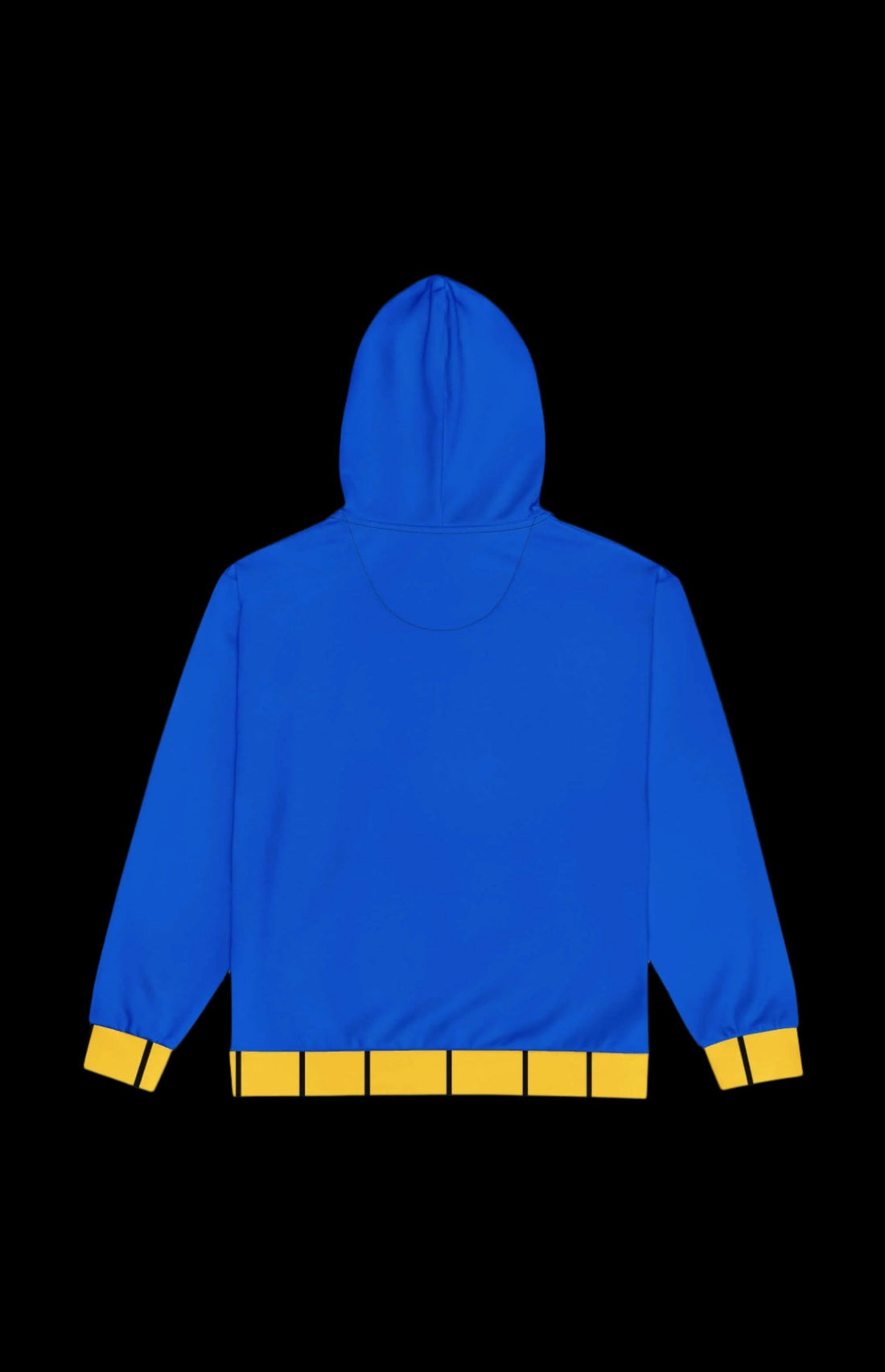 One-Eye zip-up hoodie in blue with red interior and yellow accents, featuring a stylish design for everyday wear.