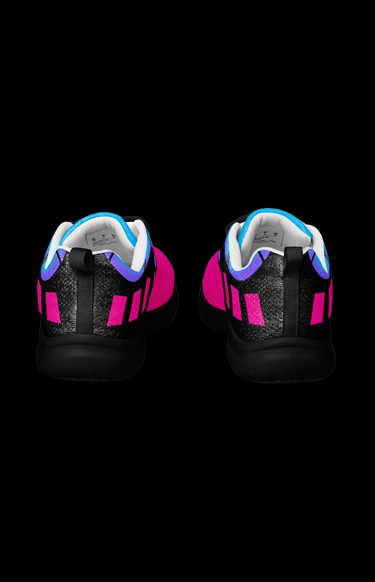 Kinetic Gambler Athletic Shoes back view with pink and black panels