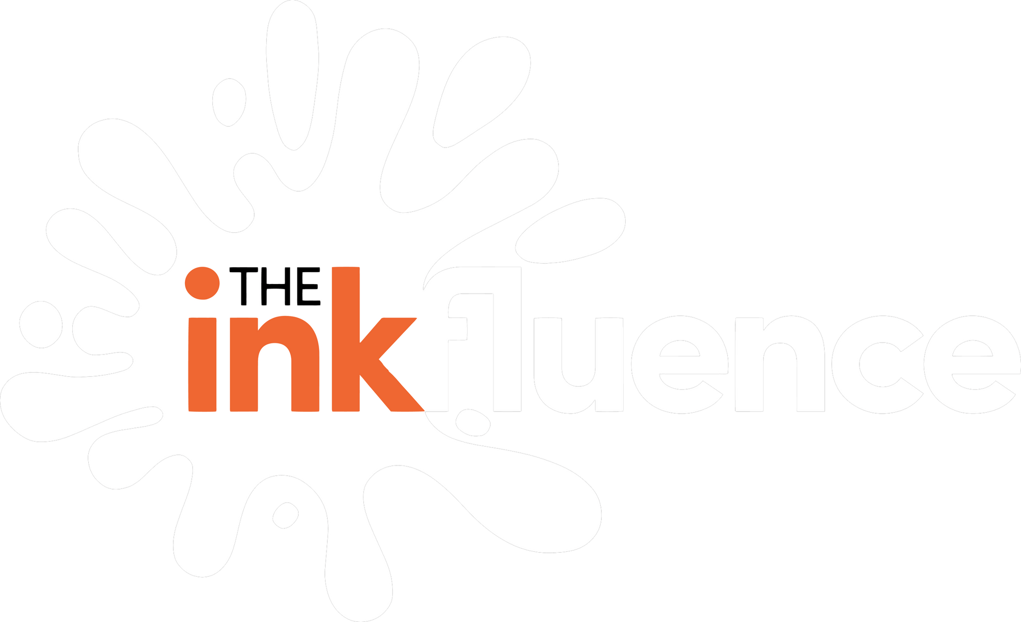 Logo of The Inkfluence featuring splashes and bold typography, representing creativity and influence.